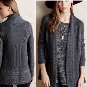 Anthropologie gray wool sweater cardigan